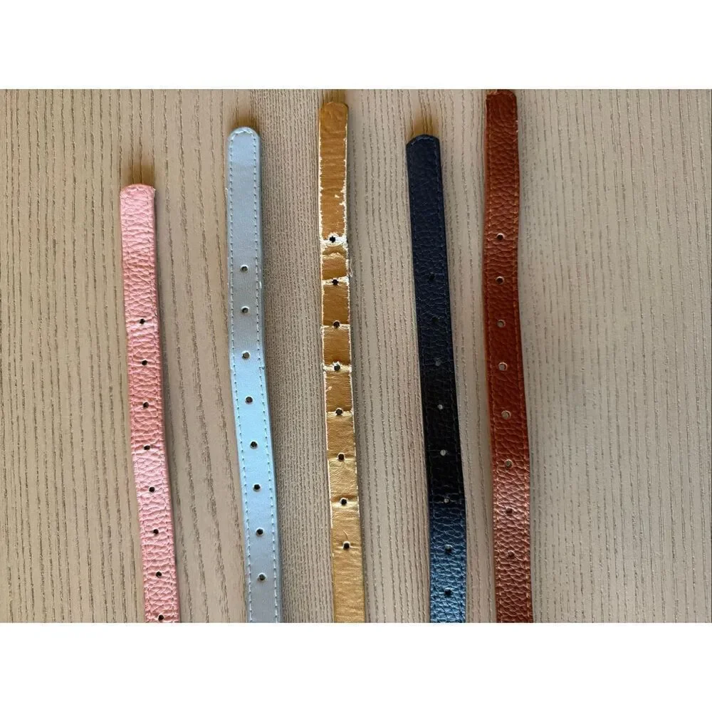 Lacey Lane little girls XS 4-6 year belt bundle pastel pink yellow navy blue gol